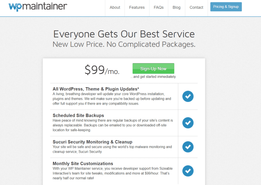 WPMaintainer WordPress Maintenance and Support Plan